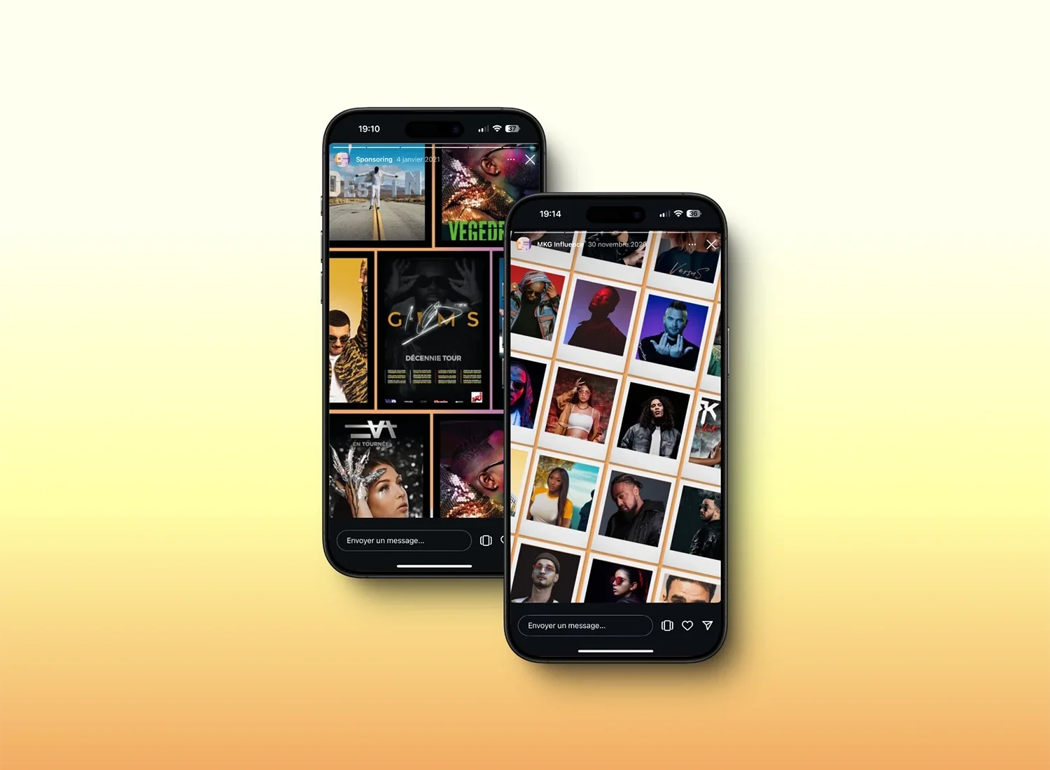 Visuel de feed Instagram illustrant les supports digitaux réalisés par Anthony Carrel, graphiste à Cannes