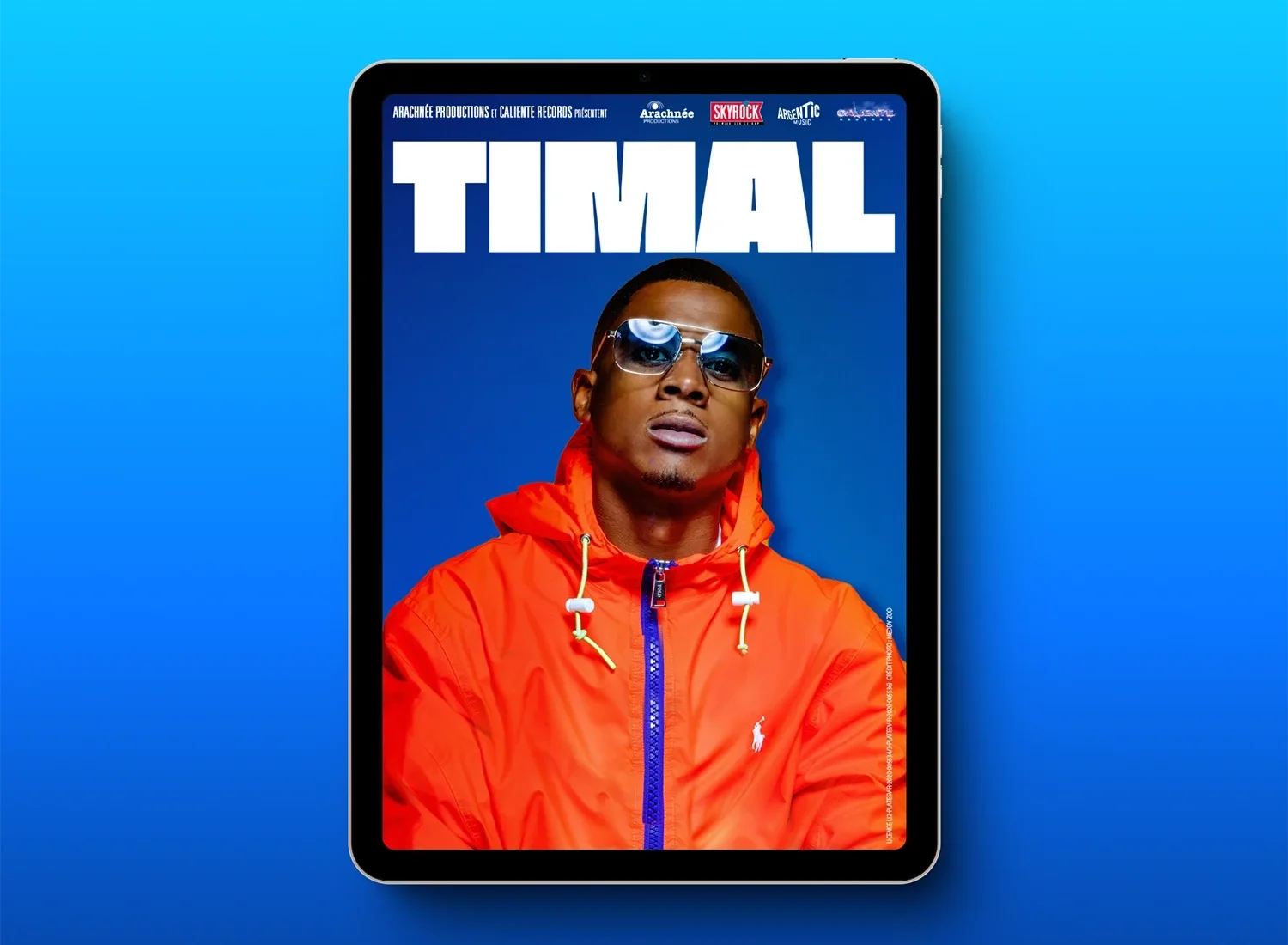 Visuel graphique réalisé pour la tournée de l’artiste Timal, création sur-mesure pour un support promotionnel musical